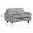 Tiena Leather Loveseat, Gray