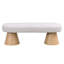  Banc de salle à manger rembourré pour salle à manger, siège en tissu beige avec pieds en bois, beige