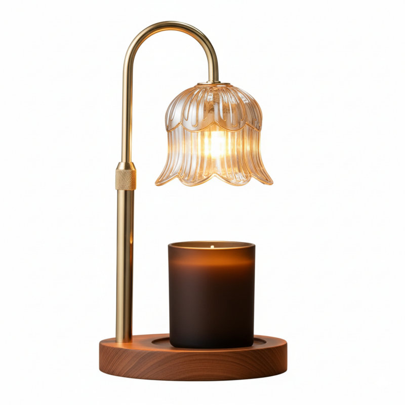 Lampe chauffante à bougie avec minuterie: réglable en hauteur à intensité variable - bougie en forme de fleur en forme de bougie sans flammes - Home Living