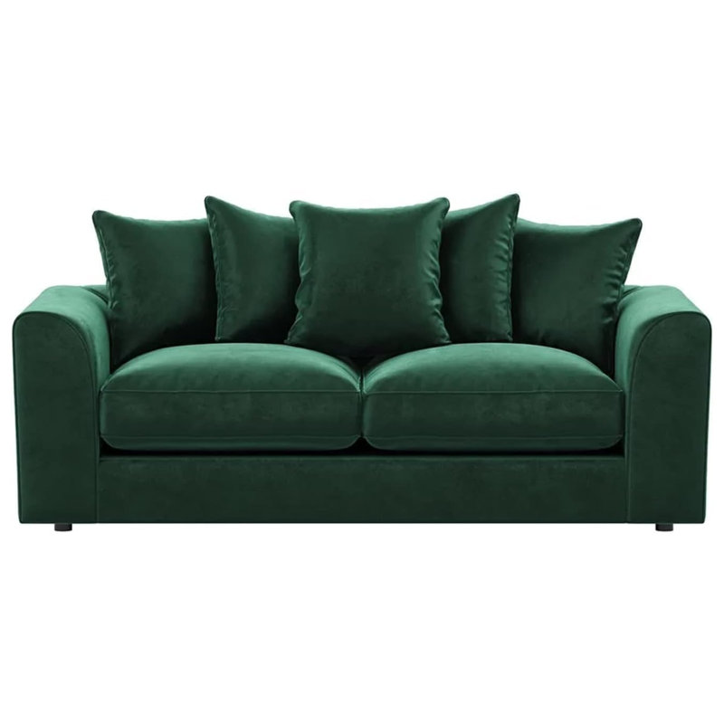 3 Seater Velvet Sofa, Green