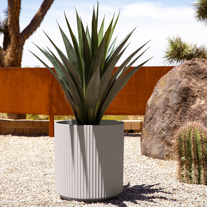 Pot à fleurs rond Demi Series, 1, Blanc, H 19,75 po x l 18,5 po x P 18,5 po