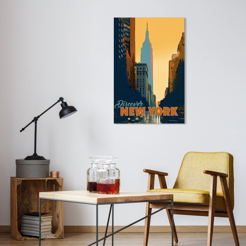 New York Minute Colorful Glass Rectangle Art Print