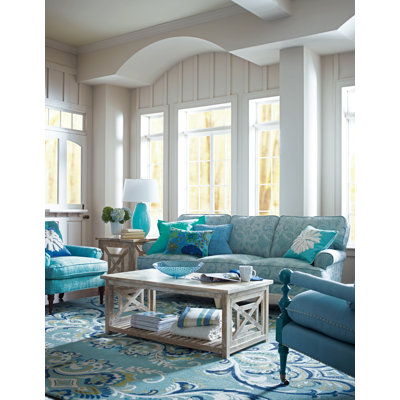 Adelaide Hand Hooked Aqua/Green/Ivory Wool Rug