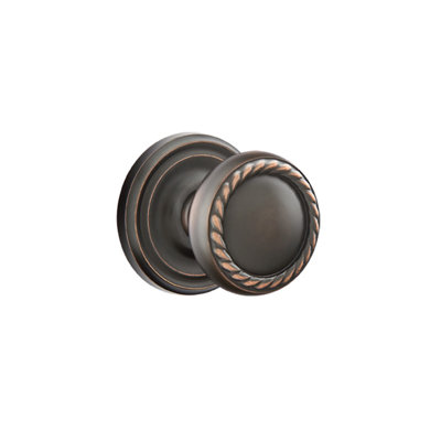 Emtek Key-in Single Cylinder Knobset w/ Regular Rosette and Rope Knob