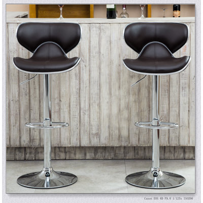 Ensemble de 2 tabourets pivotants réglables Masaccio avec base chromée Airlift