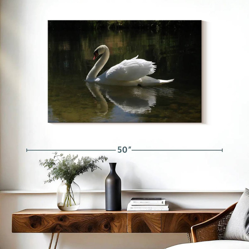 Swan Lake Reflection, 26" H x 39" W