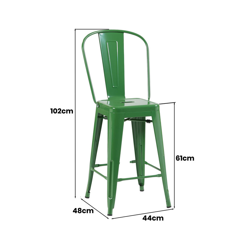 Counter Stool with Metal Frame, Green