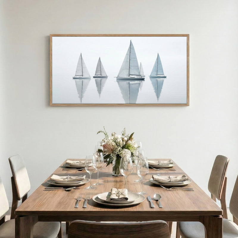Tableau encadré « Reflets de voiliers », 1 pièce, 122 x 61 cm, 48 x 24 pouces