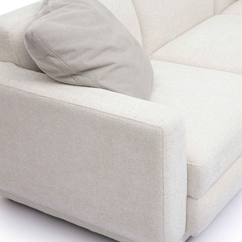 Frome Cream Chenille Modular Long Sofa, 31.9" H x 123.6" W x 35.3" D, 4