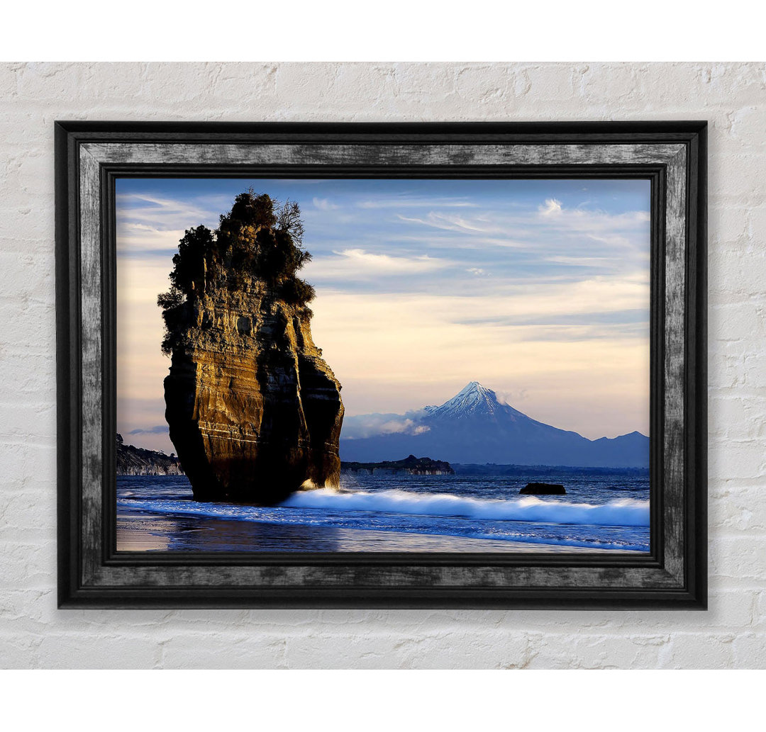 Neuseeland Strand Mount Taranaki Ansicht - Einzelner Bilderrahmen Kunstdrucke