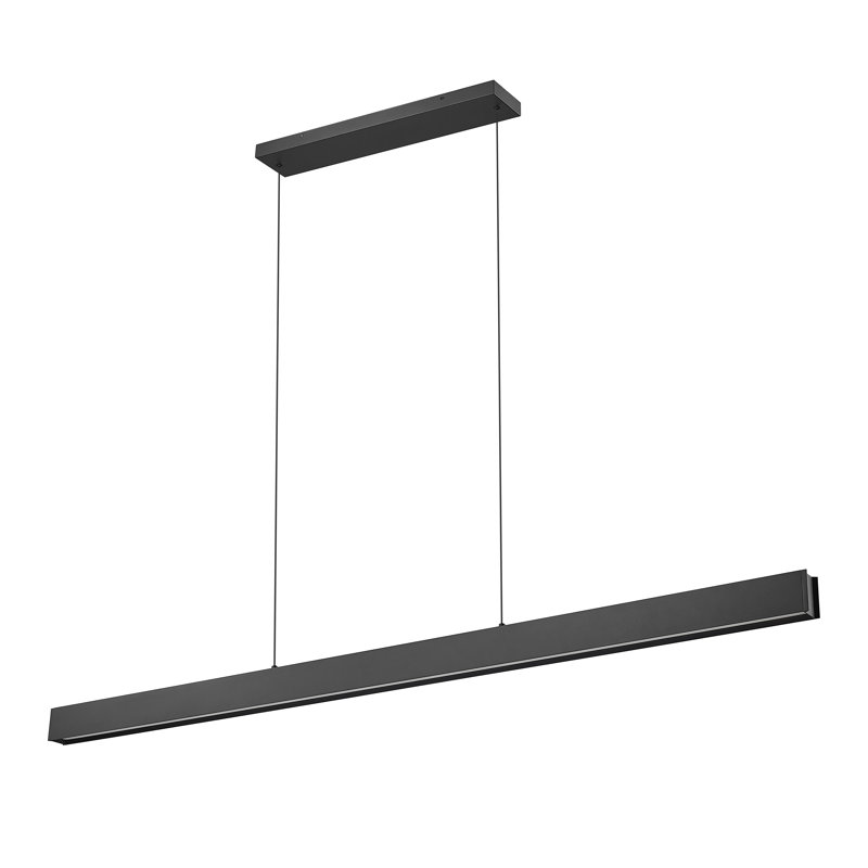 Lustre linéaire noir mat 1 lumière Hudson, Noir mat