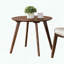 Fauteuil à oreilles de style Mid-Century avec table d'appoint, tissu bouclé et noyer