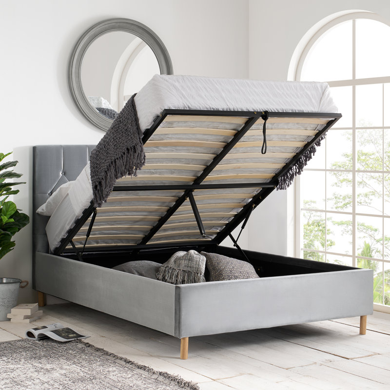 Benninger Upholstered Ottoman Bed, Double (4'6), Grey