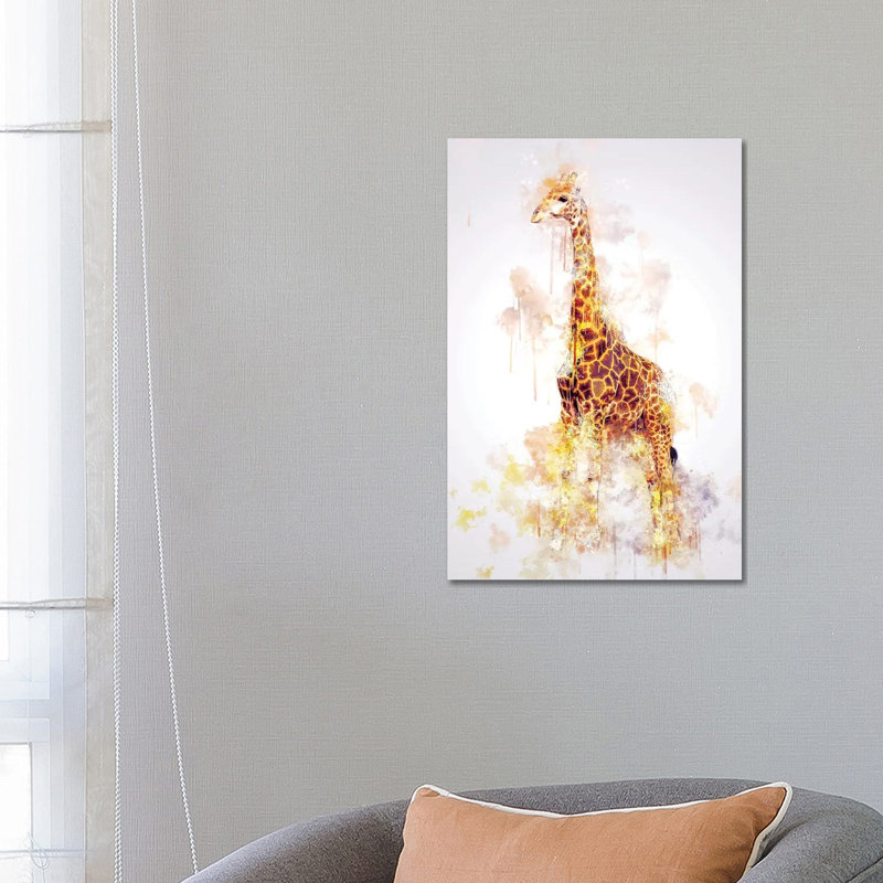 Giraffe by Cornel Vlad - Wrapped Canvas Painting, 66.04cm H x 45.72cm W x 1.905cm D