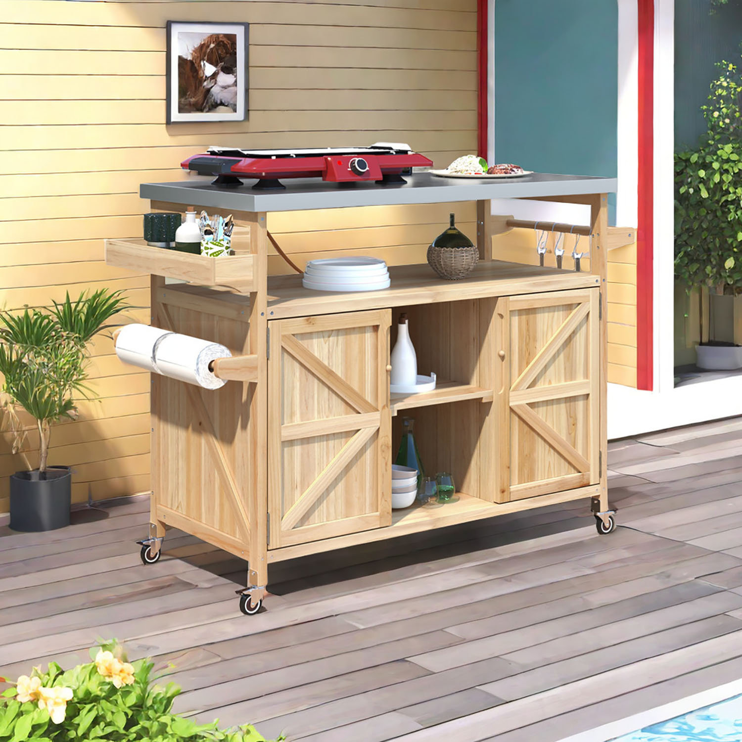 Gracie Oaks Draeden Solid Wood Bar Cart | Wayfair