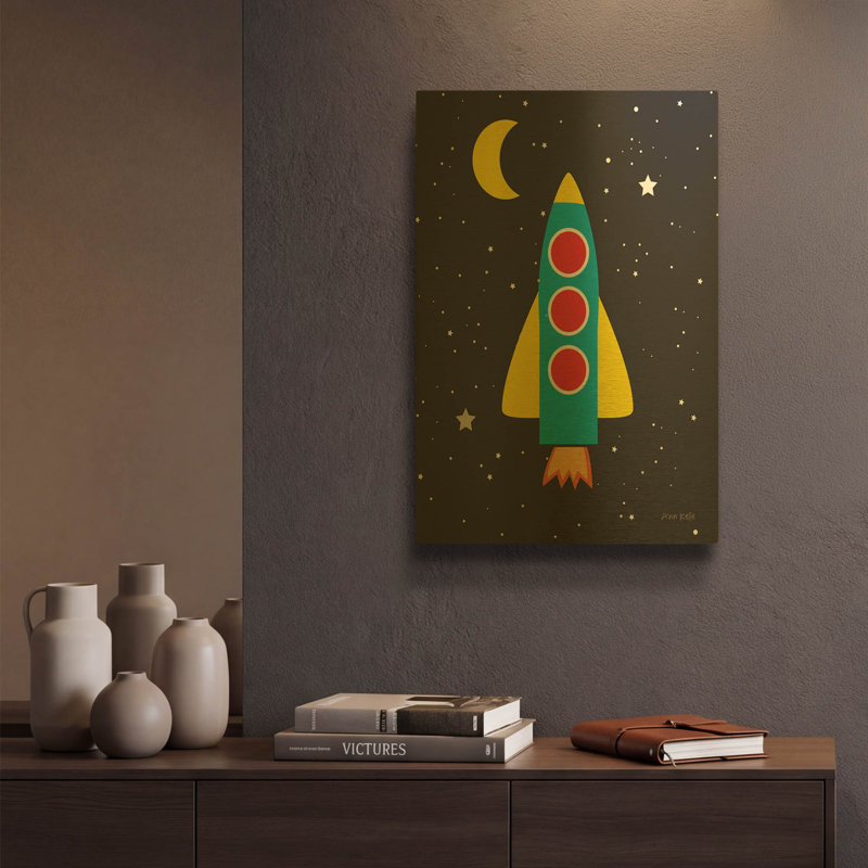 « Décollage » par Ann Kelle, décoration murale en métal, 30,5 x 40,5 cm, 12 po x 16 po