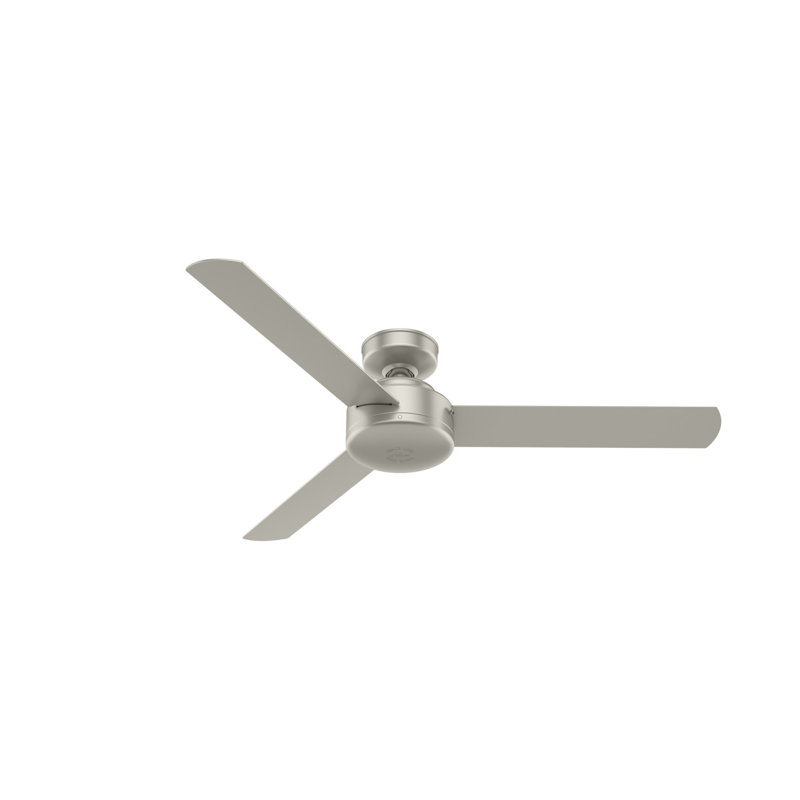 Presto 52" Modern Minimalist 3 - Blade Indoor Ceiling Fan with Wall Control, Nickel