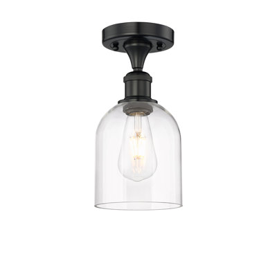 Edison - Allysson - Plafonnier semi-encastré 6 po 1 lumière - Abat-jour granuleux