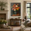 Zinnias in a Vase Framed Floral Still Life Wall Art
