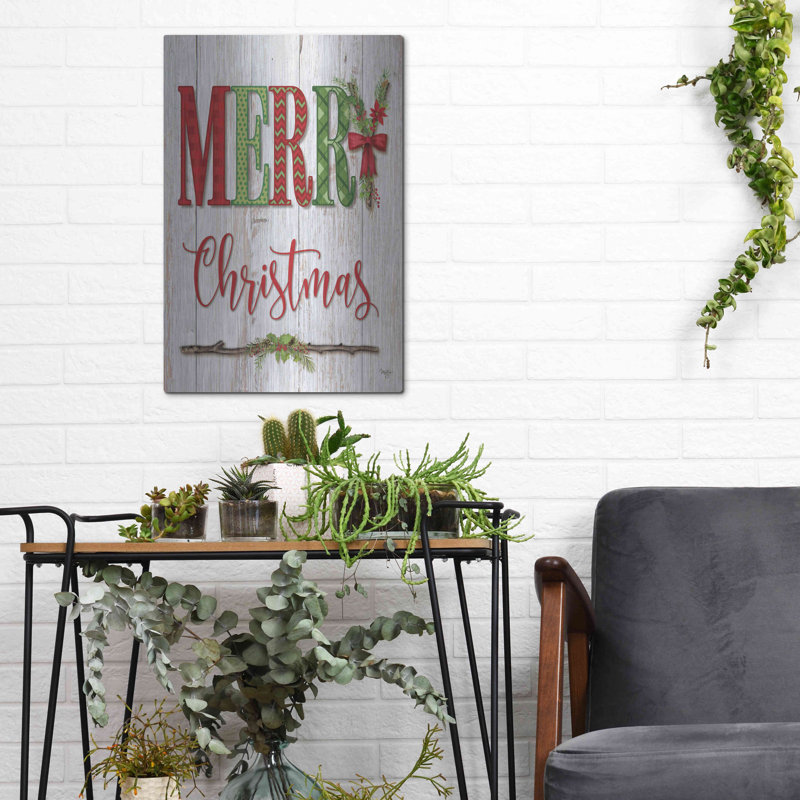 «Merry Christmas» par Mollie B, métal, H 16 po x l 12 po