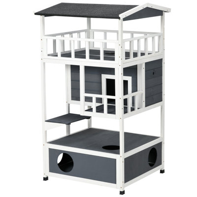 Wooden Outdoor Cat House