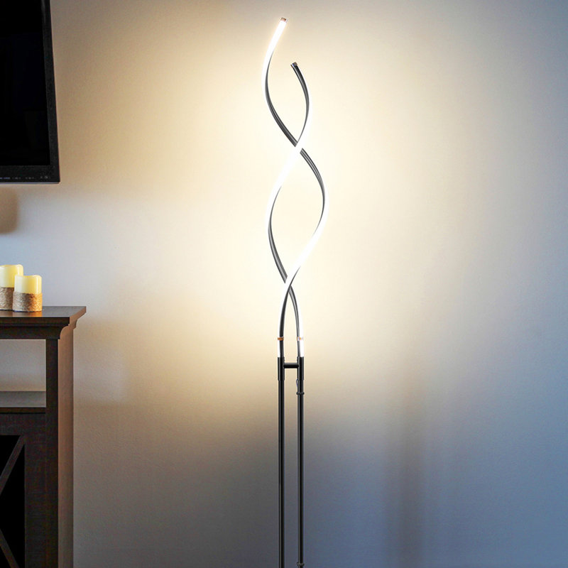 Embrace Adjustable 60" Black LED Energy-Efficient Floor Lamp
