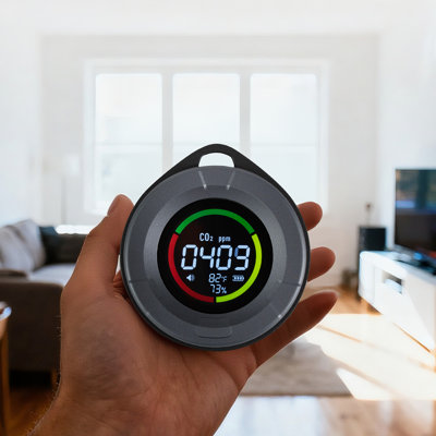 Moniteur de dioxyde de carbone, contrôleur de CO2 avec affichage de la température et de l'humidité, câble de capteur de 15 pi avec capteur de DIRD, capteur de CO2 pour l'extérieur, la maison, le bureau, la voiture, léger et portable