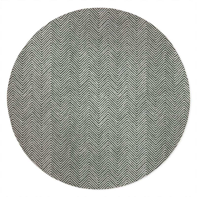 Chevron Groove Non-Slip Outdoor Rug, Round 5'