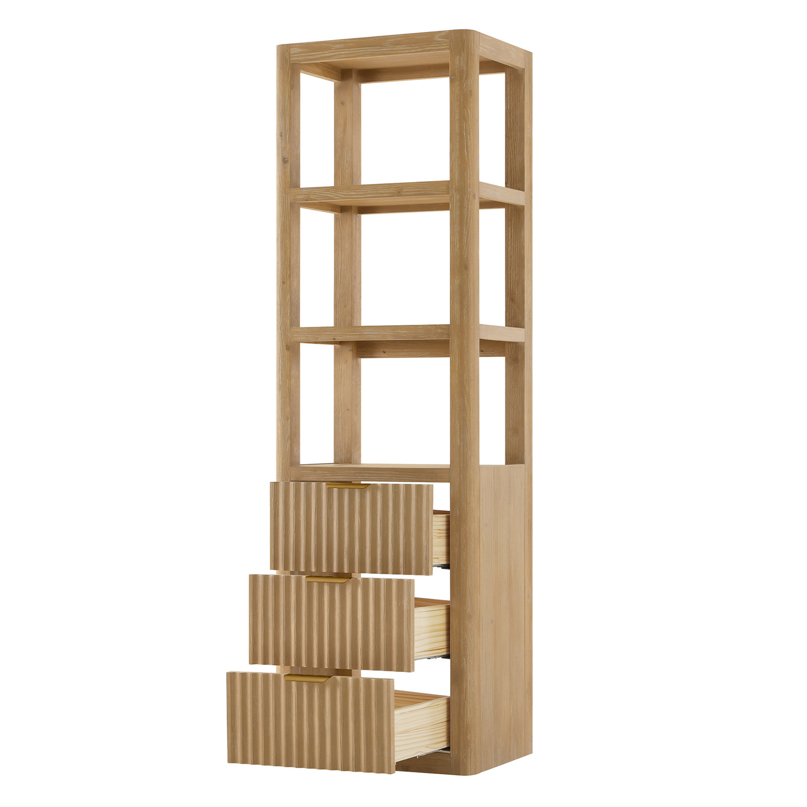 Adela Solid Wood Linen Cabinet, Brown