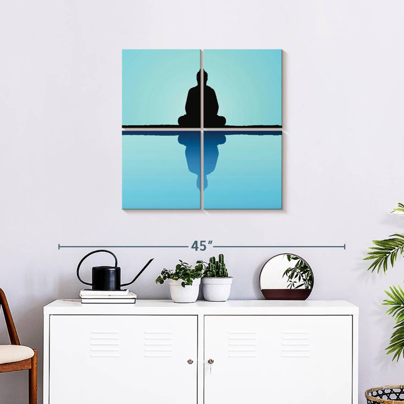 Silhouette de Bouddha méditant Adella, H 26 po x l 26 po
