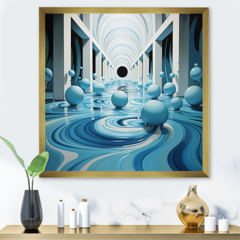 Op Blue Focus IV - impression, Cadre doré à une seule photo, H 36 po x l 36 po x P 1,5 po
