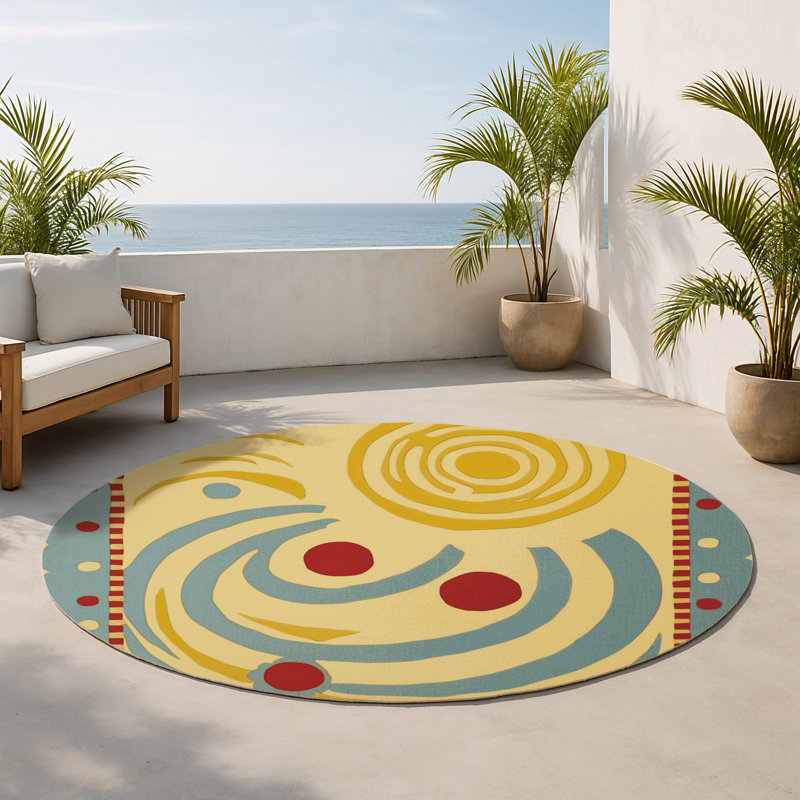 Tapis intérieur et extérieur Cheeky Glow, Rond 5 pi
