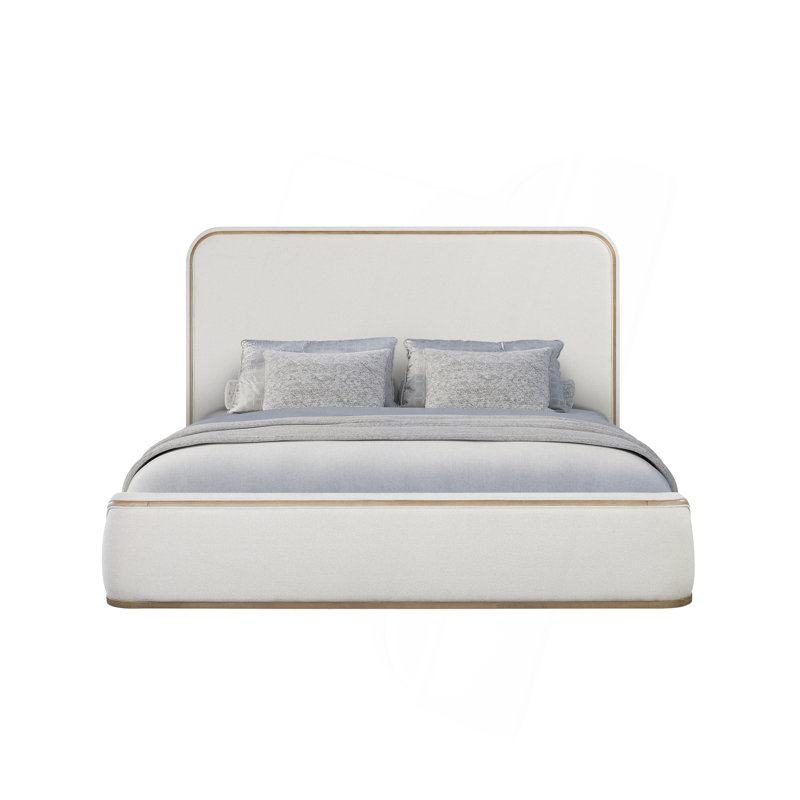 Lit tapissier - Caramel et sable blanc, Grand lit