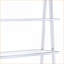 Bibliothèque, 6 tablettes contemporaines épurées avec structure en argent chromé, bois blanc neige brillant | Blanc | Bois et métal-1221248482