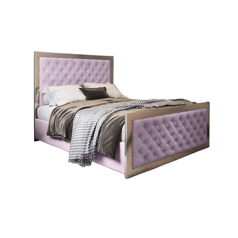 Aleeza Upholstered Bed, Pink, Small Double (4')
