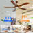 60 Inch  Wood Ceiling Fans With Lights And Remote, 5 Solid Wood Blades,Modern  Low Profile Ceiling Fan With Light, 6 Speed, Reversible DC Motor, For Bedroom/Outdoor/Farmhouse/Patios