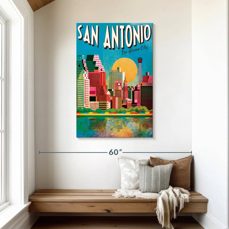 San Antonio, ville d'Alamo, H 45 po x l 30 po x P 1,25 po