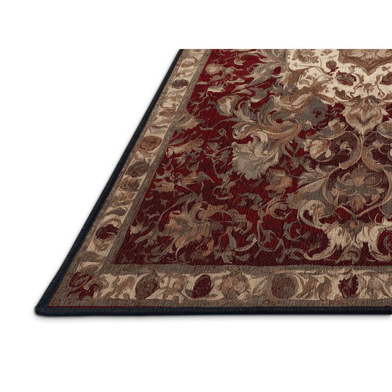 Machine Washable Brown Area Rug, Rectangle 2' x 3'
