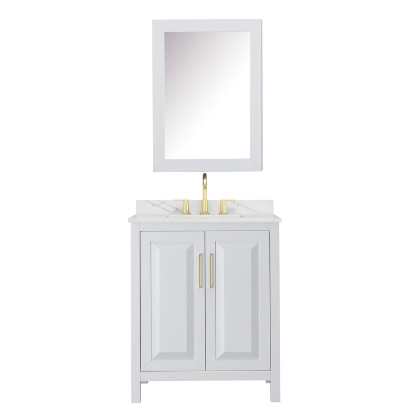 Daria 30'' W Vanity, Giotto Quartz, White, Brushed Gold