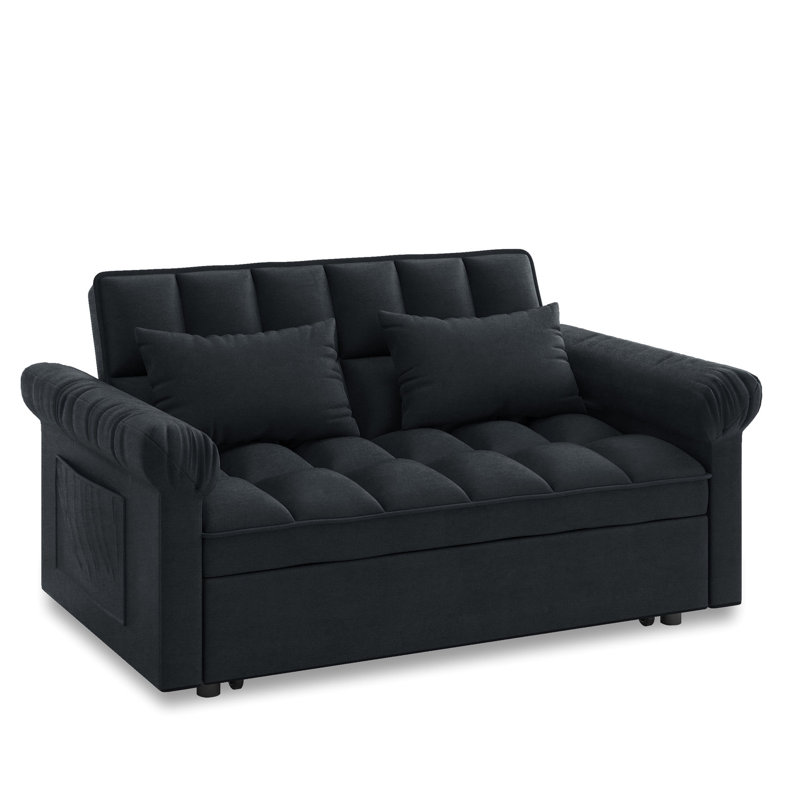 Lit avec fonction coulissante. Noir, dossier réglable. Revêtement en flanelle. Cadre en bois. Polyvalent à des fins différentes. Assemblage requis. 2 sièges disponibles de couleur noire. Revêtement. Solide et