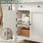 Buffet blanc de 150 cm de large, meuble de rangement avec tiroir, coin café pour cuisine et salon-998293937