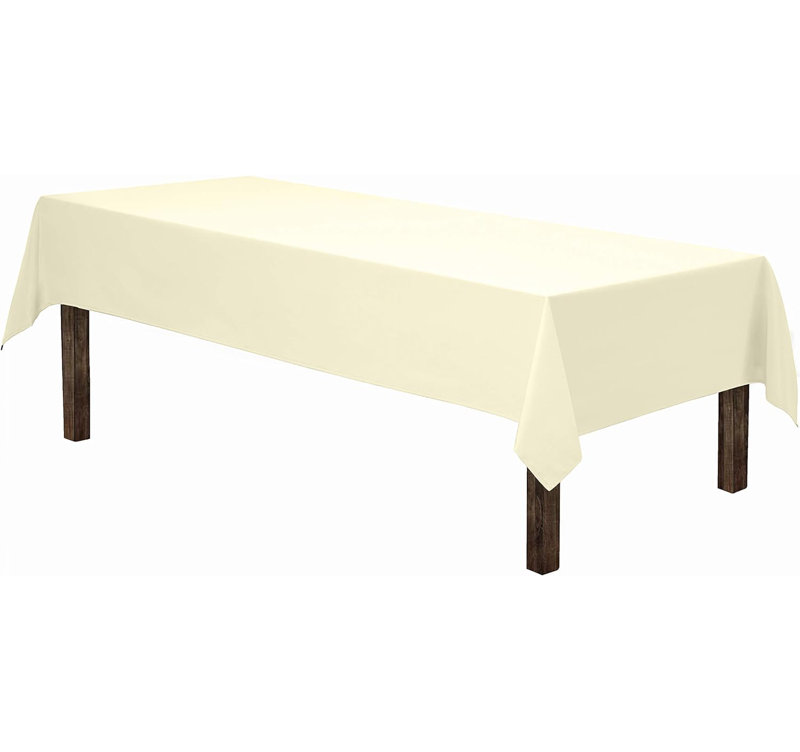 Ambee Dining Linens, 60" W x 102" L, Ivory