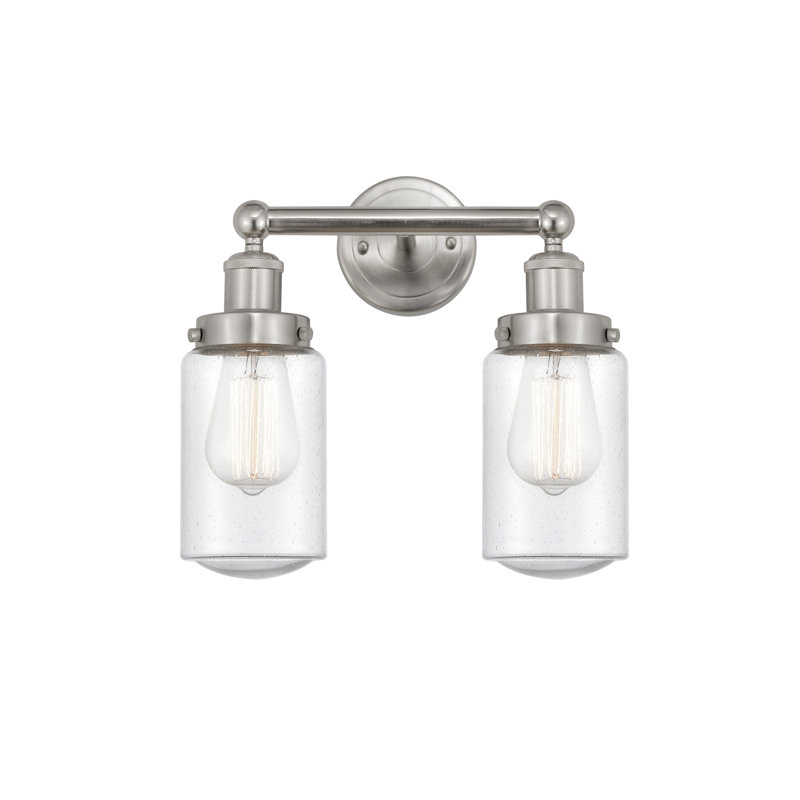Éclairage pour meuble-lavabo à 2 lumières à intensité variable Erkson, Noir, Nickel satiné brossé