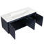 Ensemble de meuble-lavabo mural 48 po - Résine en forme de goutte bleu marine classique