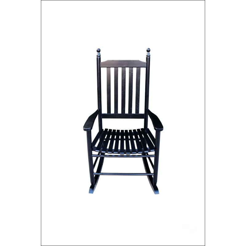 Chaise berçante en bois, Noir