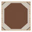 Tapis moelleux moelleux à formes géométriques classiques en brun - reliure brun clair-1137199480