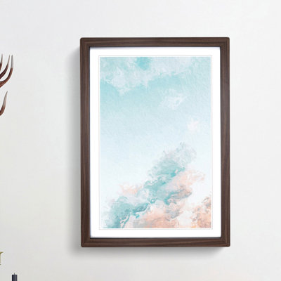 Peach Kissed Clouds in Abstract - Framed Print