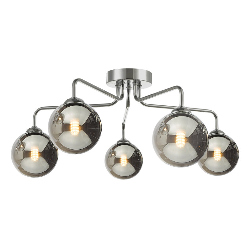 Flush Mount, Polished Chrome/Smoked