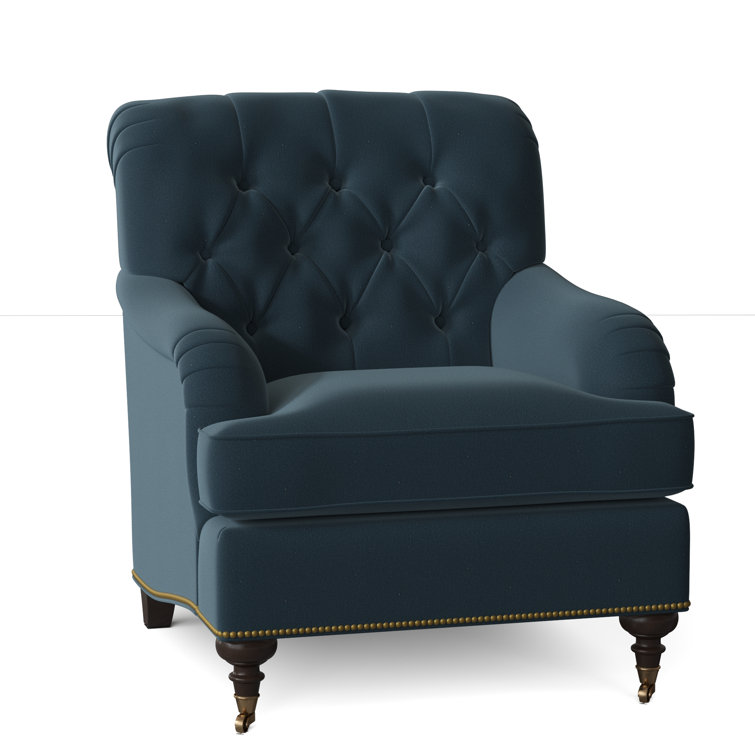 Fauteuil à coussin en duvet capitonné Devan