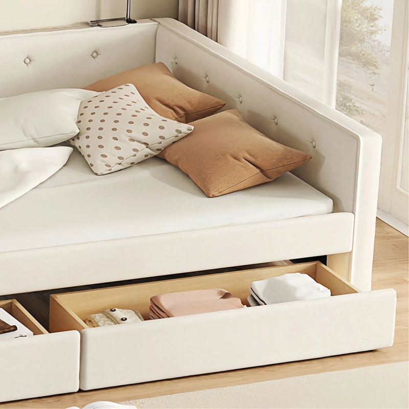 Lit plateforme tapissier Modern, Grand lit
